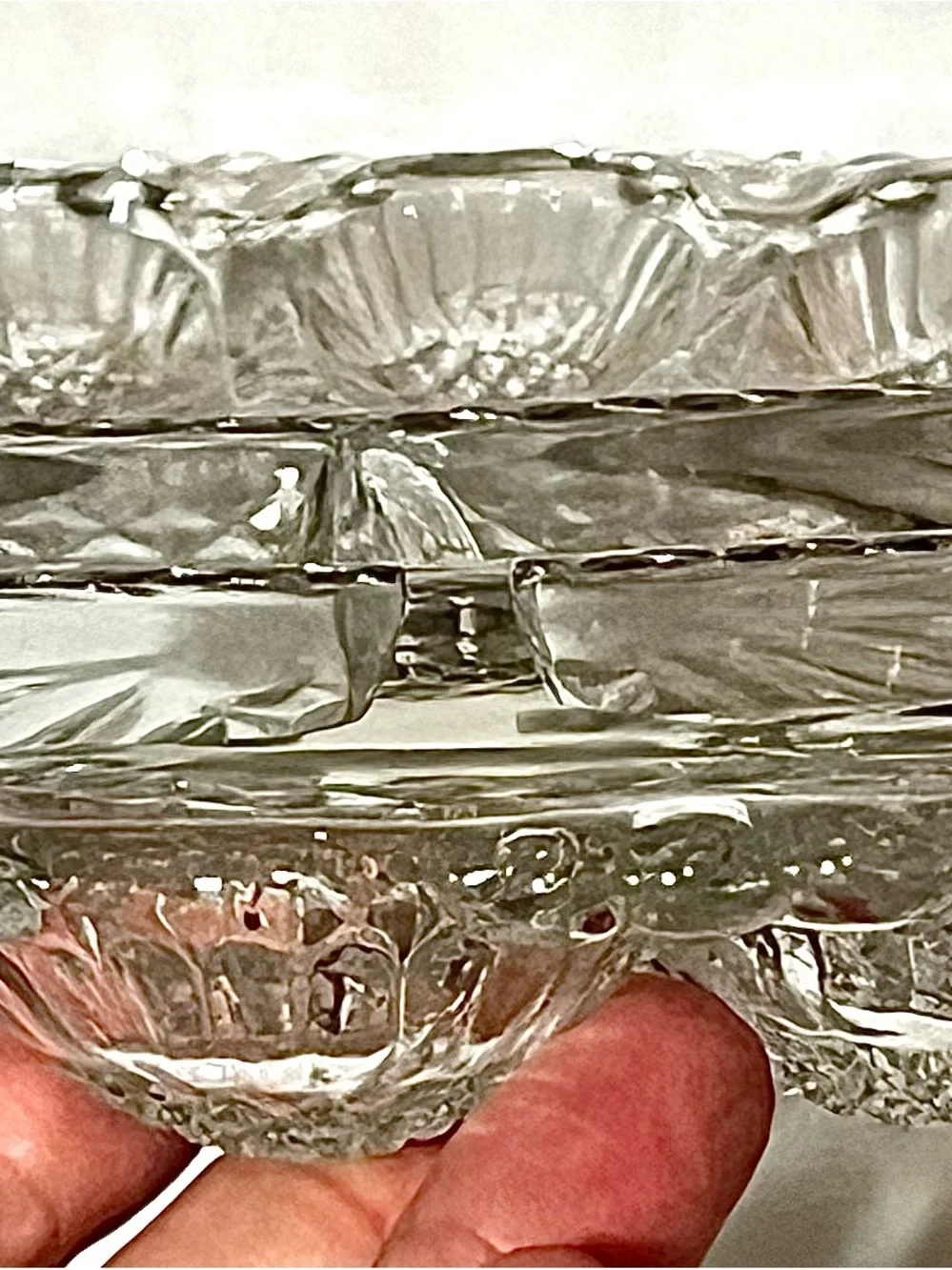Vintage LE Smith clear glass deviled egg plate
